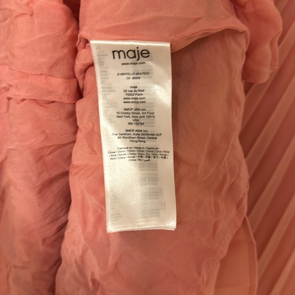 Maje Lace-trimmed pleated striped crepe midi dress size 3 (large) - Picture 11 of 12